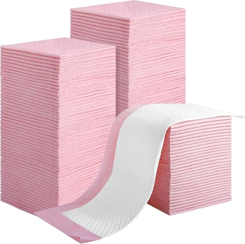 Kinmsito 100 Stück Wickelunterlage Einweg, Baby Changing Mat, Rosa, 33x45cm