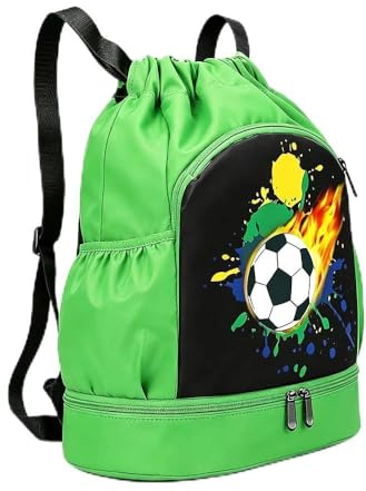 SKIKHN Niños Mochila de Fitness, Deportiva Impermeable Bolsa de Playa, Bolso Playa Chico, Bolsa de Natación Niño con Compartimento para Zapatos, para Piscina, Playa, Camping y Vacaciones