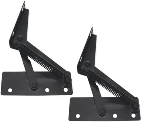 2pcs Black Cold Rolled Steel Sofa Spring Hinge for Storage Box