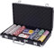 COSTWAY Pokerset Pokerkoffer 300 Laser-Chips Alukoffer inkl. Komplettset (Schwarz)