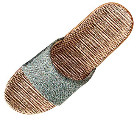 Damen Pantoletten Sandalen Hausschuhe Strandschuhe Frauen Mode Casual Slip On Leinenrutschen Indoor Home (39-40,Grün)