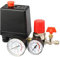 Presostato para Compresor de Aire, Presostato del Compresor de 72,5 a 175 psi, Interruptor de Presión Compresor con Manómetros G1/4 Orificio único para el Control de la Bomba del Compresor de Aire