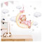 Little Deco Wandtattoo rosa Bär mit Mond Wandsticker Teddybär Babyzimmer Wandaufkleber Tiere Schlafzimmer Kinderzimmer Deko DL871-2
