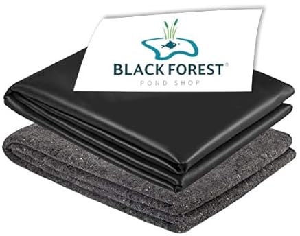 Black Forest Pond Shop EPDM Teichfolie 1 mm, Teichfolie 4 x 9 m mit Vlies 300g/m² - für Teich Gartenteich Zierteich - Teichfolie 9 x 4 m - Teichfolie mit Vlies