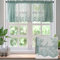 SIYINGSAERY Kitchen Window Curtains Valance Short Cafe Net Curtains Small Half Tier Curtains Rod Pocket Bistro Curtain Lace Tier Curtain Half Window Treatment for Home Decor, 51 W*16 L(Green)