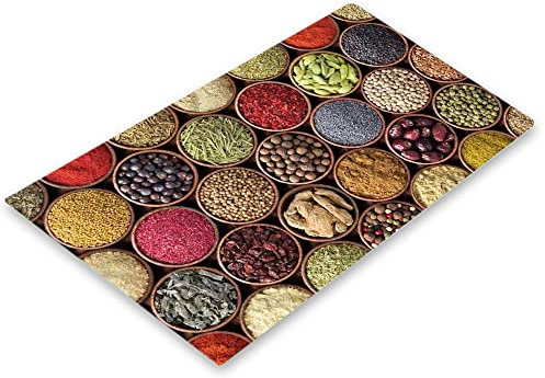 Cubierta para vitrocerámica 30x52 cm, placa de inducción, protección, tabla de cortar, cristal de seguridad, protección salpicaduras 1848 (especias)