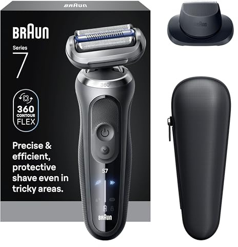Braun Electric Shaver for Men, Series 7 7120s, Wet & Dry Shave, Turbo & Gentle Shaving Modes, Waterproof Foil Shaver, with Precision Trimmer, Space Grey