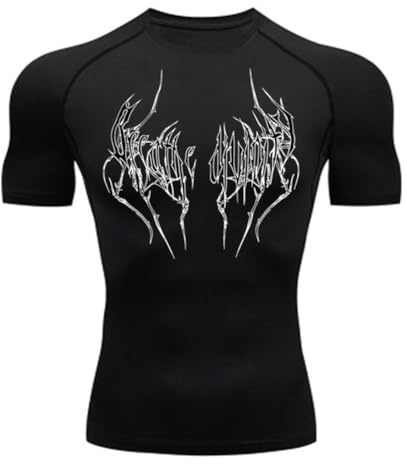 Maglietta a Compressione da Uomo Fitness Gym Rashgard Sports Running T-Shirt Top T-Shirt a Maniche Corte ad Asciugatura Rapida,1,L