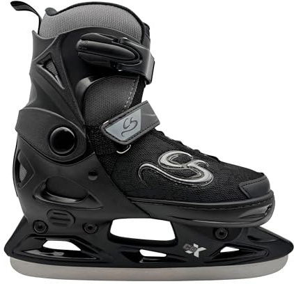 Cox Swain verstellbare Schlittschuhe Crystal, Eislaufschuhe für Kinder, Jugendliche und Erwachsene bis 100KG, vorgeschliffene Edelstahlkufe, Softboot