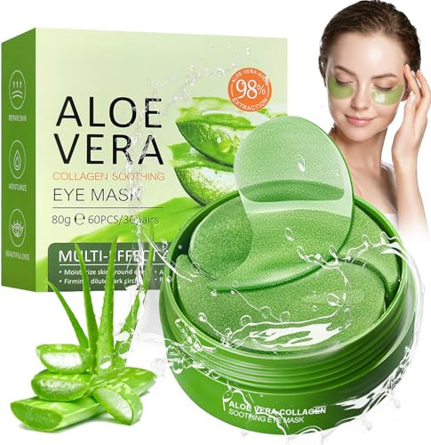 60 PièCes Collagène Patchs Yeux à L’Aloe Vera, Patch Yeux Anti Cernes