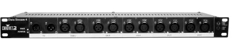 CHAUVET DJ – Data Stream 4 Universal DMX-512 Optical Splitter | One Input to Four Isolated Outputs, 3-Pin and 5-Pin DMX Connections, Thru Port Linking, 1U Rack Mount Design