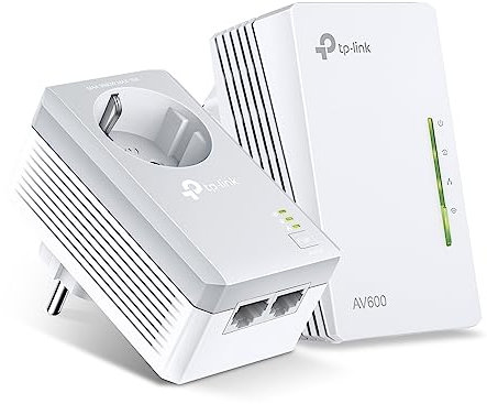 (reacondicionado) TP-Link TL-WPA4226 Kit Powerline Kit AV600Mbps y Wi-Fi 300Mbps, Homeplug AV2, 2 Puertos Ethernet, Plug & Play, Compatible con Router, tecnología Powerline Avanzada, fácil gestión