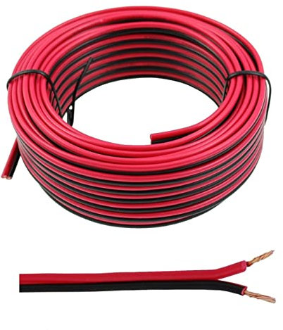 SeKi Câble d’Enceinte Audio Rouge/Noir 2 x 0,5 mm² – 10 m – CCA