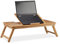Relaxdays Mesa Ordenador Portátil XL de Altura Ajustable, Reclinable a 5 Niveles, Bambú, 49 x 90 x 35 cm, Marrón