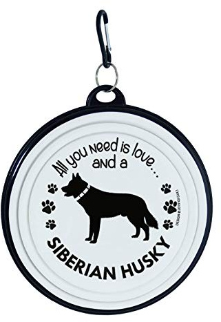 Travel Dog Bowls - Collapsible Bowl - Large Dogs (Siberian Husky)