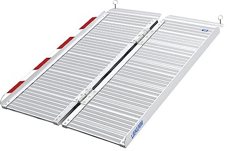 LIEKUMM Rollstuhlrampe Klappbar, 91 cm Rollstuhlrampe für Treppen, 300 kg Tragkraft Rampen für Rollstühle & Scooter, Aluminium Treppenrampe für Rollstuhl, Stufen, Bordsteine, Kinderwagen
