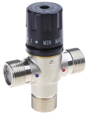 BIlinli Valvola miscelatrice termostatica 3/4 DN20 Termostato per Riscaldamento Solare TMV Valvola miscelatrice termostatica Valvola a Pressione