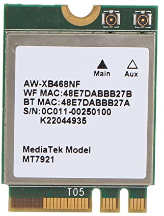 Mt7921 Ngff M.2-Karte, 2,4-GHz-5-GHz-Dualband-WLAN-Karte, 1800-MBit/s-Hochgeschwindigkeitsübertragung, Plug-and-Play, Hochwertige Leiterplatte, Verschleißfest und Langlebig, Geeignet für 10 11