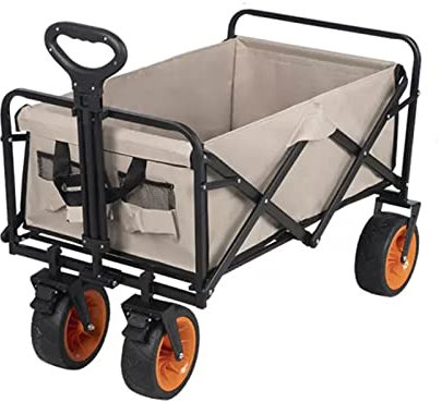 LENMA Faltbarer Bollerwagen for Den Sport, Allzweckwagen Mit Großen All-Terrain-Rädern, Faltbarer Hochleistungswagen, Faltbarer Wagen for Garten-Strandsport Im Freien (Color : B)