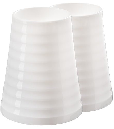 TYMAR Grabvase aus Kunststoff, Friedhofsvase für Grabschmuck, geeignet für Grabgestecke, Kunstblumen und frische Blumen, wetterfest(H=25 cm/ø 12 cm; Weiß)