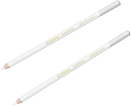 STABILO CarbOthello - Matita gesso-pastello, confezione da 2, colore: bianco titanio