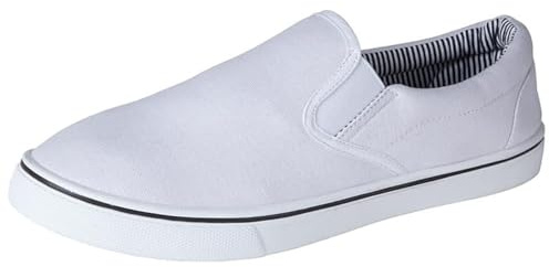 Sergio Italia Mens Slip On Sneakers Canvas Espadrilles Deck Plimsolls Trainers Pumps Shoe White UK Size 9