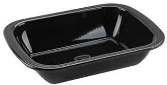 Dr. Oetker Back-Idee Kreativ – Hochwertige Dessert- und Auflaufform aus Emaille, 28,5 x 21 x 6,5 cm, hitzebeständig bis 400°C, induktionsgeeignet, Schwarz
