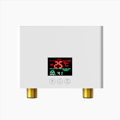 Generic Instant Electric Water Heater, LF-001A, Tankless, Modern, White, 3000W, 55°C Max, 1.7 LPM, High Efficiency, Wall-Mount, On Demand for Sinks