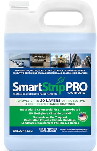 Smart Strip PRO Paint Remover, Professional Strength Formula Strips up to 20 Layers of Oil, Latex & Acrylic-Based Paints, Varnishes & Stains in One Application, 1 Gallon Pourable