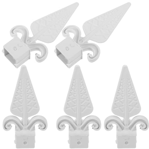 HIAKDOFT 10 Pezzi Puntale per Recinzione in Plastica Bianca Pinnacoli Decorativi per Cancelli e Recinzioni da Giardino Accessori per Pali di Recinzione per Decorazioni Esterne e Cortili