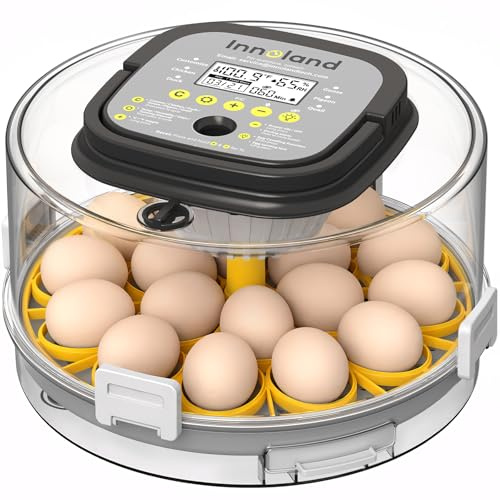 INNOLAND Incubators for Hatching Eggs with 5 Smart Presets, 18 Egg Incubator with Humidity Control, Refill-Free 1L Internal Tank, Egg Candler, Automatic Egg Turner for Hatching Chickens