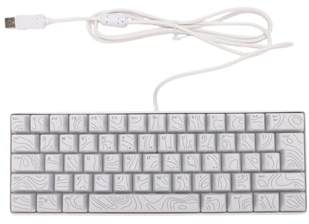 VELATEMOR RGB-speltangentbord med 61 Tangenter USB-trådbundet Mekanisk Känsla Kompakt Design med 25-tangenters Anti Ghosting och Anpassningsbar Bakgrundsbelysning för Datorspelare för