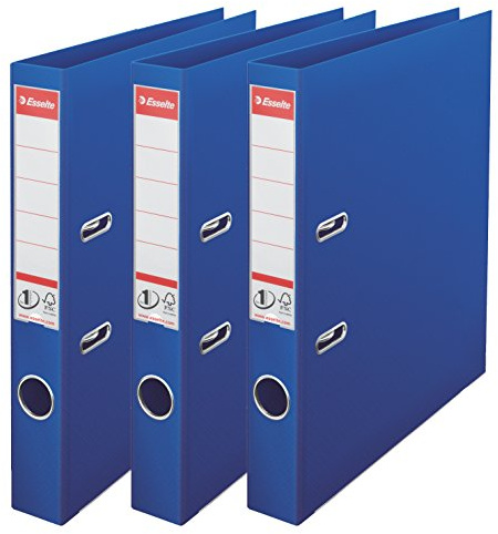 Esselte N°1 Set of 3 Power Lever Arch Files 50 mm Spine Bright Blue