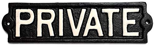 PRIVATE Cast Iron Sign for Outdoor, Garden, Yard Use
