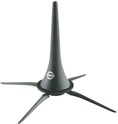 K&M 15222 Klarinettenständer Schwarz Kunststoff - Für A- und B-Klarinetten - Transport im Schalltrichter möglich