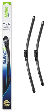 VALEO Silencio Escobilla - VF332 - Kit de Hojas Planas Originales 550 mm/530 mm - Alto Rendimiento, Visibilidad Superior en Carretera, Fácil Instalación - Delanteras - Juego de 2 Escobillas - 574387