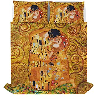 Italian Bed Linen D' Autore Set de Ropa de Cama Sogni d'Autore (Hoja Plana 255x300cm + 2 Fundas Cojin 52x82cm con Solapa Interna), SD02, 100% Algodón, Doble