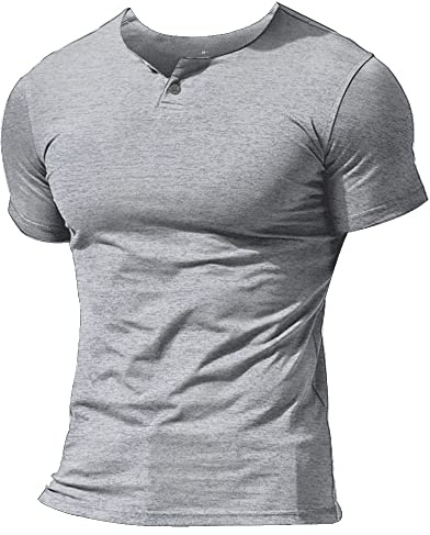 Mens Long Sleeve Henleys T-Shirts Buttons Placket Plain Cotton Shirts Cotton | men henleys sweatshirts,henleys t shirt,athletic fitted,bodybuilding tops,workout slim fit,muscle long sleeve
