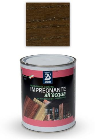 2BM Barniz de madera al agua, color nogal oscuro, para interiores y exteriores, no es una película, tratamiento preventivo antirayos UV, protección contra agentes atmosféricos y parásitos, bote de 750