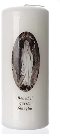 Holyart Tisch Kerze Gottesmutter von Lourdes 15x6cm