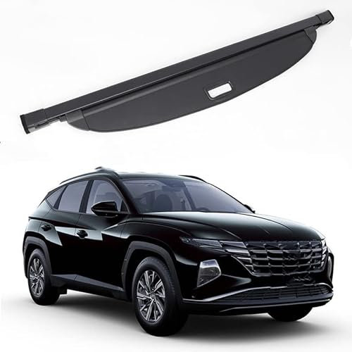 Auto Étagère Arrière Rétractable De Coffre pour Hyundai Tucson 2021-2022, Noir Coffre de Arrière Panneau de Bouclier de Sécurité, Cache-Bagages Couverture De Cargaison
