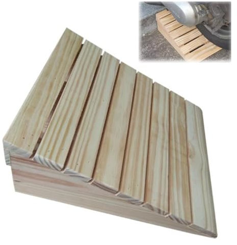 IMUNKT Holz Rollstuhlrampe 7-15 cm Hoch, Leichte Türschwellenrampe, Tragbare Bordsteinrampe Für Türöffnung Roller Fahrrad, Haustiere Stufenrampe(39x35x14cm(15.4x13.7x5.5inch))