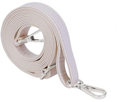 Blausky Tracolla regolabile in PU, tracolla in pelle, tracolla per borse da donna, tracolla, tracolla per borsa a tracolla, accessori da donna, per borse a mano, Beige+Argento, 140 cm x 1,45 cm