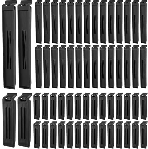 Newpop 60 Stück Verschlussclips für Beutel, Lebensmittel Clips Klammern Klipser für Tüten Verschluss, Tütenclips Schwarz, Verschlussklammern, Tütenklammern für Gefrierbeutel, Beutelklammern Küche