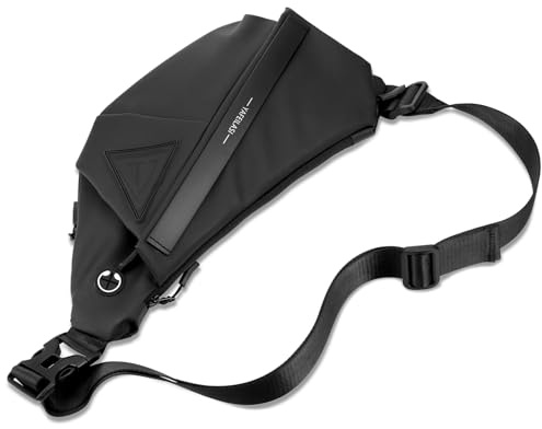 Hejo Banane Bandoulière Multifonction avec Sangle Réglable, Sac Poitrine Imperméable pour Homme & Femme - Idéal pour Voyager Travail Sports Commuter (Noir)