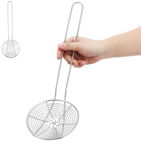 Amosfun Colandre En Acier Inoxydable 43.5 Cm - Cuillère À Filtrer Passoire Cuisine Pour Nouilles Et Gnocchetti Écumoire Résistante À La Chaleur Facile À Nettoyer Pour Séparation D'Huile