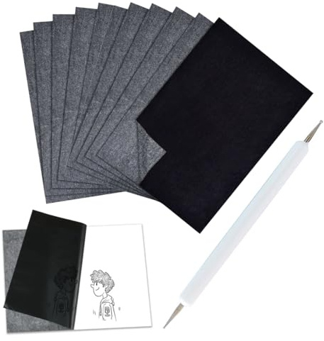 YAYNO Lot de 50 feuilles de papier transfert carbone A4 papier carbone Pour écrire Papier calque Papier carbone papier calque pour bois, papier, toile et autres surfaces artistiques