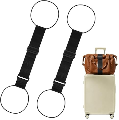 2 Piezas Correa Equipaje Elastica, Correas Ajustables para Equipaje, Correa Elástica Ajustable, Correas para Maletas, Elastic Fastening Belt for Luggage, para Fijar Bolsas y Maletas
