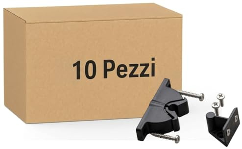 Set 10 Pinza Fermaporta Professionale | Sistema a Doppio Incontro con Fissaggio a Vite | Tasselli e Viti Inclusi
