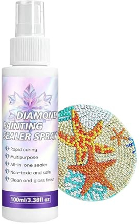 Spray profesional de pintura de diamante (alto brillo), abrillantador y protector de pintura de piedra, sellador transparente para arte de diamantes y manualidades en roca, fórmula de secado rápido